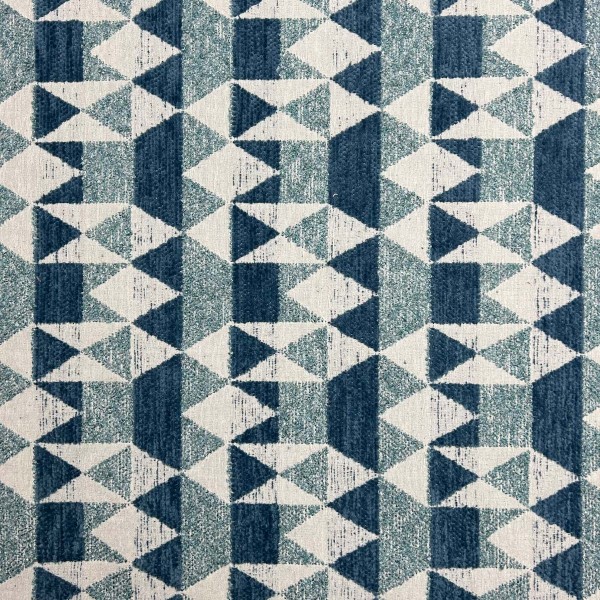 Esso Heavyweight Geometry Blue Duck Egg Upholstery Fabric | Beaumont Fabrics