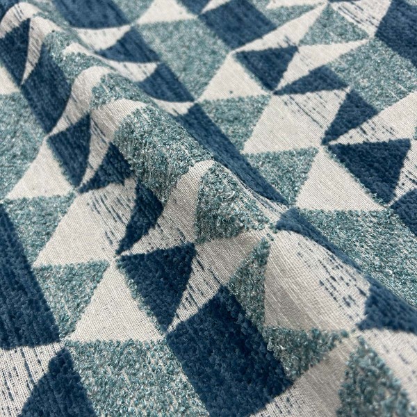 Esso Heavyweight Geometry Blue Duck Egg Upholstery Fabric