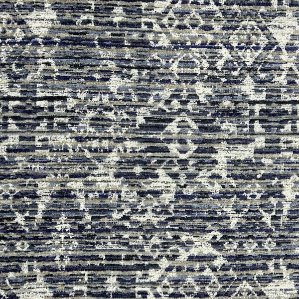 Lusaka Heavyweight Damask Motif Denim Upholstery Fabric | Beaumont Fabrics