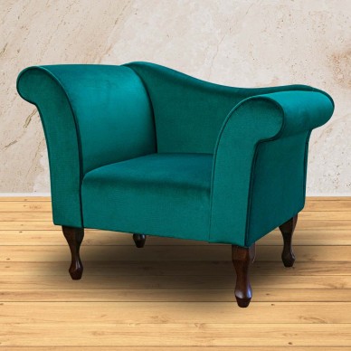 Teal Velvet Chaise Chair