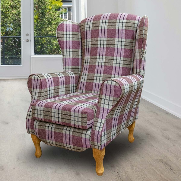 Kintyre Heather Pink Tartan Plaid Fabric - Fryetts