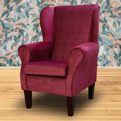 Eleganza II Herringbone Cranberry Fabric - SR17403 Ross Fabrics