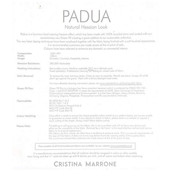 padua hessian collection