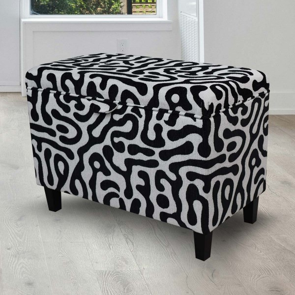 Black and White Storage Ottoman