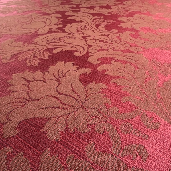 CLEARANCE Red Floral Silk Upholstery Fabric - 1.7 Metres