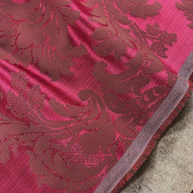 CLEARANCE Red Floral Silk Upholstery Fabric - 1.7 Metres