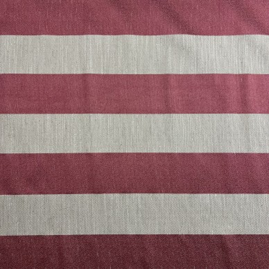 CLEARANCE Red and Natural Stripe Upholstery Fabric - 3.1 Metres