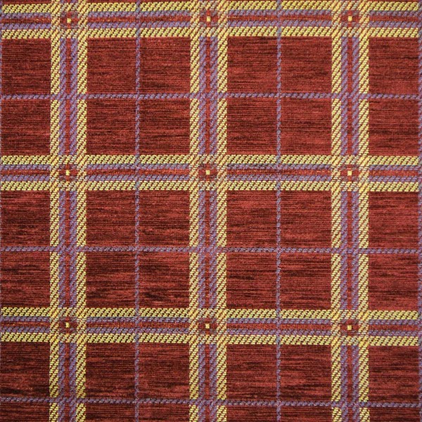 Nostalgia Heritage Check Burgundy Fabric - NOS2030 | Beaumont Fabrics