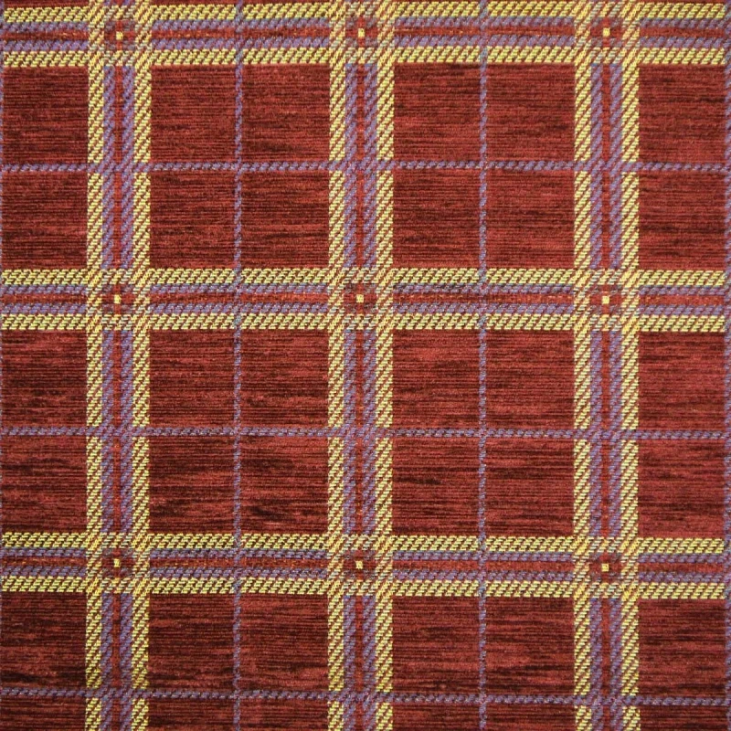 Nostalgia Heritage Check Burgundy Fabric - NOS2030 | Beaumont Fabrics
