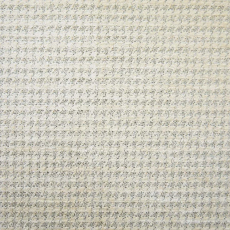 Nostalgia Vintage Houndstooth Cream Upholstery Fabric - NOS2037