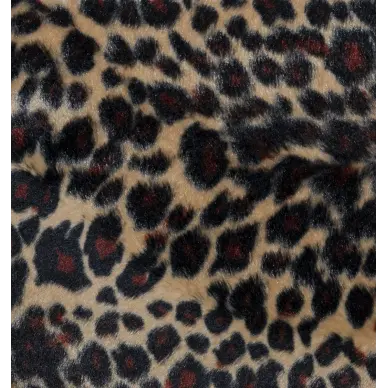 Leopard Print Faux Fur Fabric - Fire Resistant