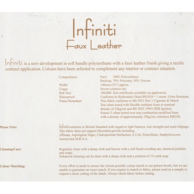 Infiniti Charcoal Faux Leather Fabric - INF1861 Cristina Marrone