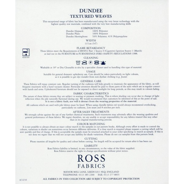 Dundee Hopsack Oatmeal Fabric - SR13607 Ross Fabrics