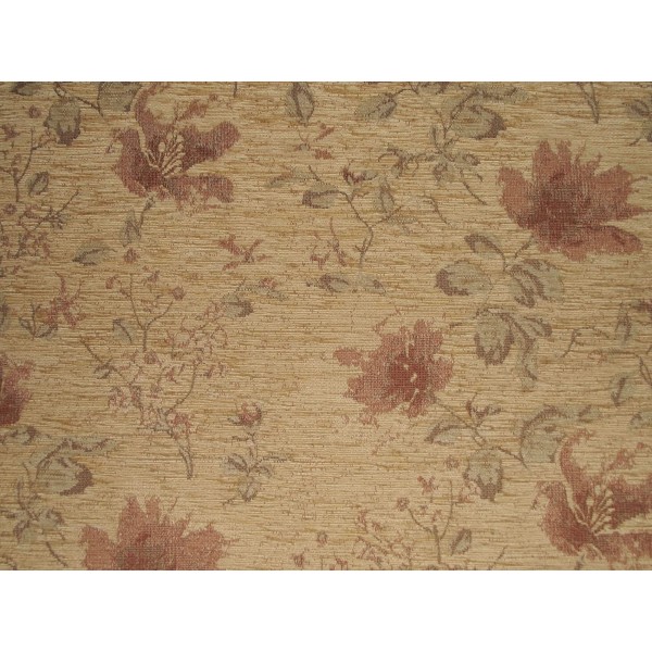 Camden Floral Wheat Upholstery Fabric - SR12401