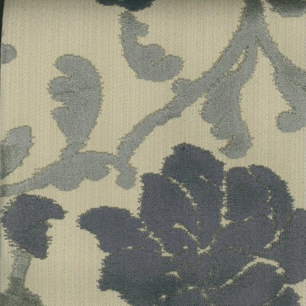 Eleganza II Floral Steel Upholstery Fabric - SR17300