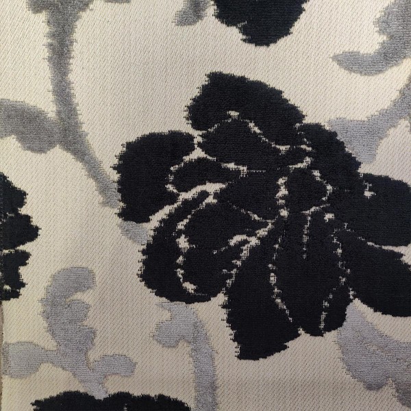 Eleganza II Floral Charcoal Fabric - SR17305 Ross Fabrics