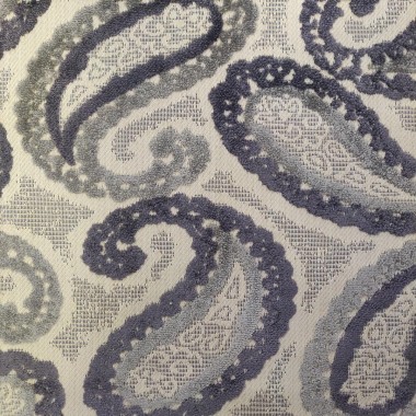 Eleganza II Paisley Steel Upholstery Fabric - SR17390