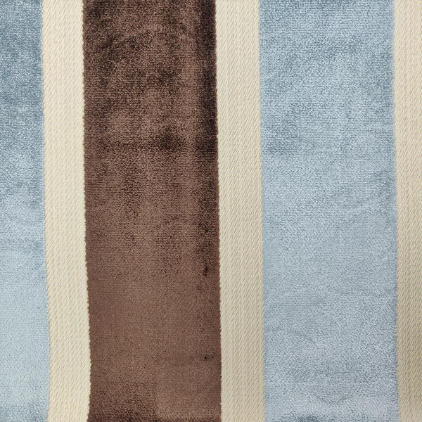 Eleganza  Broad Stripe Blue and Chocolate - SR17261 Ross Fabrics
