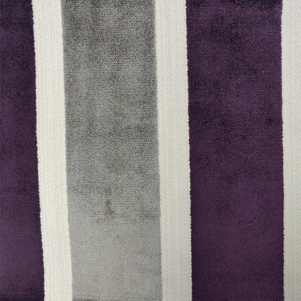 Eleganza  Broad Stripe Grey and Damson - SR17263 Ross Fabrics