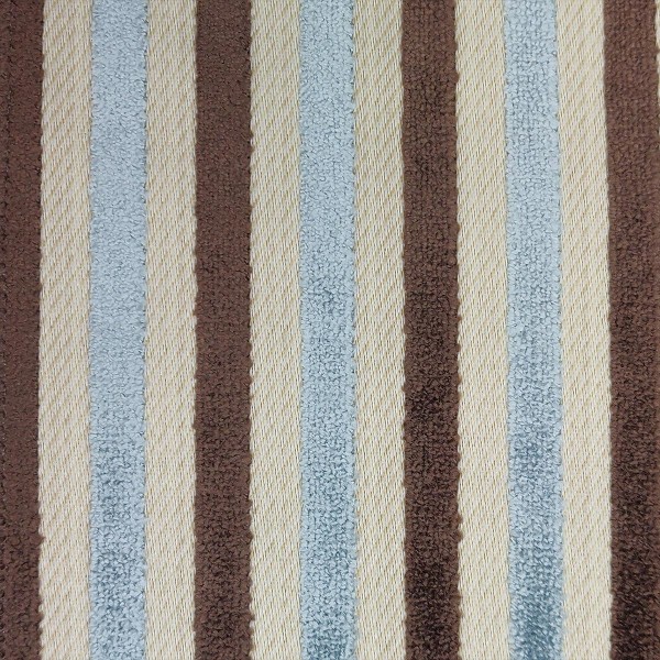 Eleganza  Candy Stripe Blue and Chocolate - SR17271 Ross Fabrics