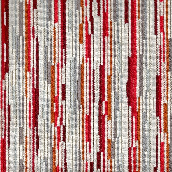 Extravaganza Stripe Burst Ruby Red Upholstery Fabric - EXT2540