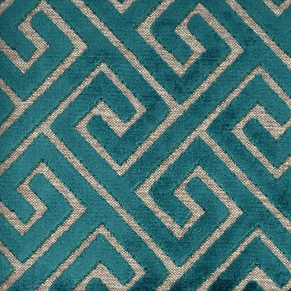 Extravaganza Meander Line Teal Upholstery Fabric - EXT2558