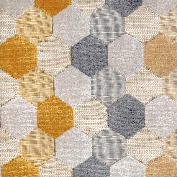 Extravaganza Honeycomb Mustard Yellow Upholstery Fabric - EXT2667